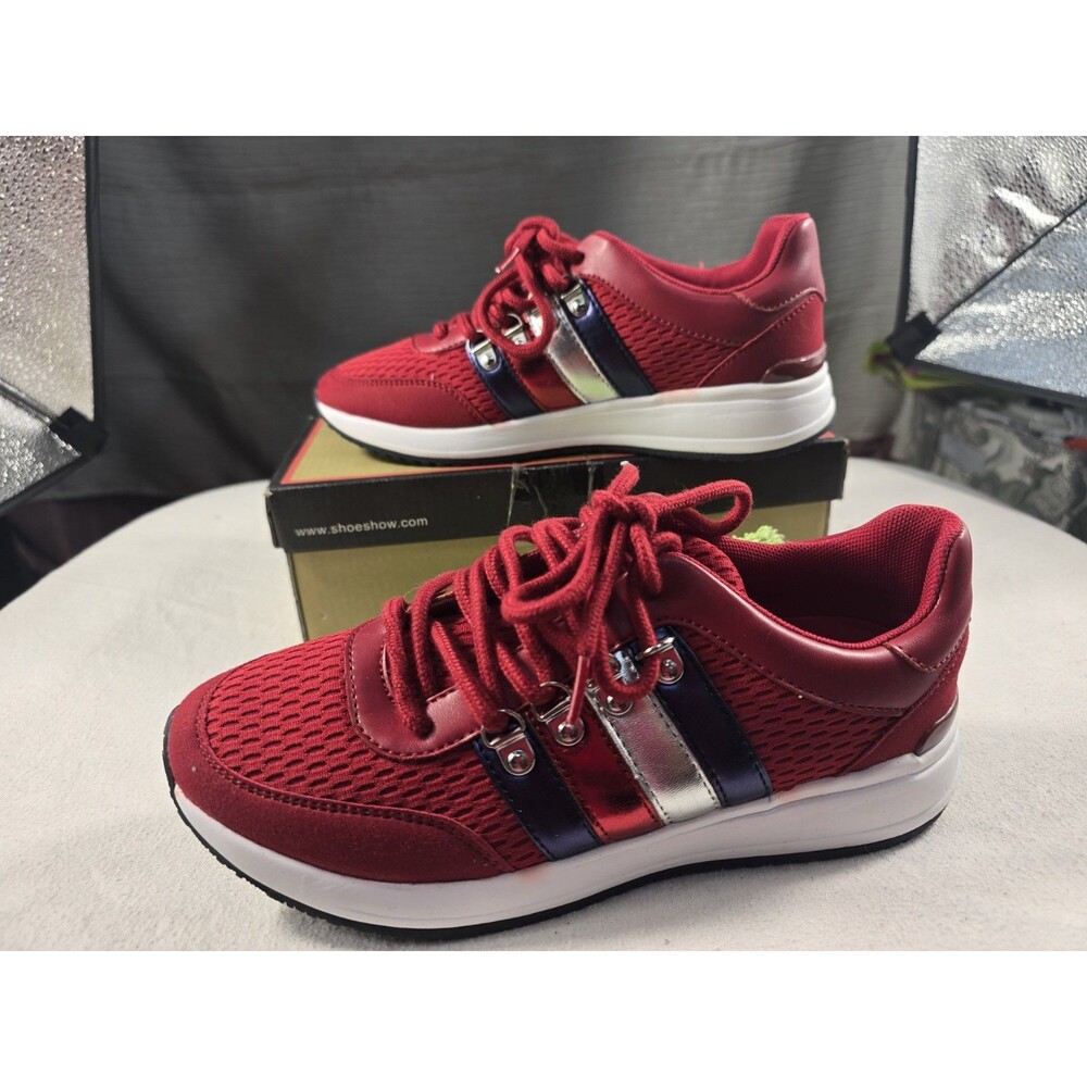 TOMMY HILFIGER RHENA RED WOMENS SNEAKER TWRHENA RED Sz 6 - Picture 5 of 15